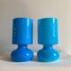 Pair of IKEA Lykta lamps in turquoise opaline