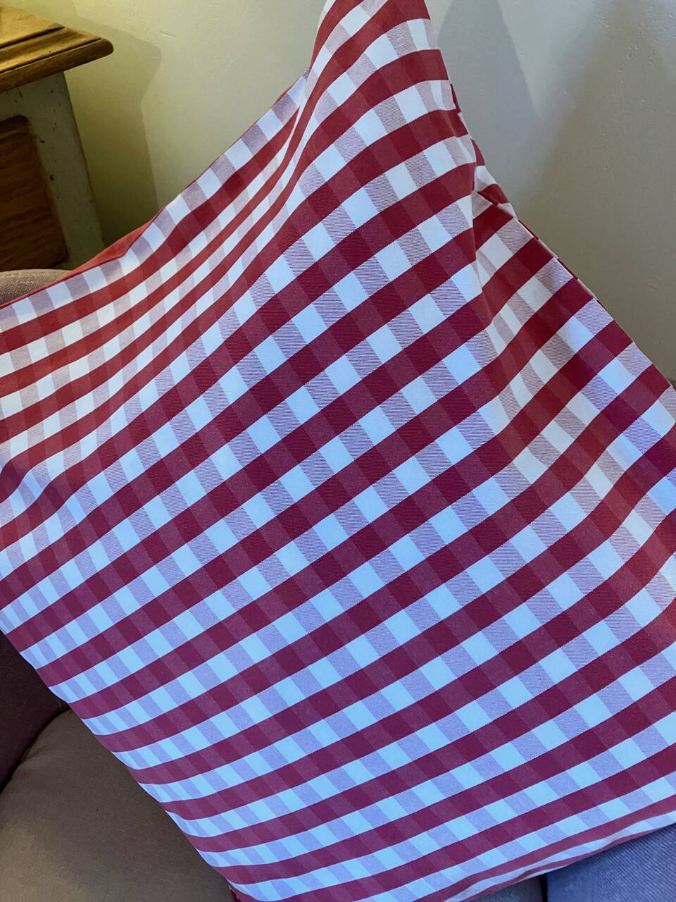 Housse de coussin tissu Vichy