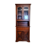 Vintage Louis Philippe style ceremonial bookcase in walnut