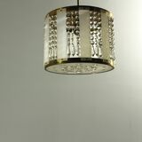 Crystal Glass and Brass Pendant by Jablonecké Sklárny