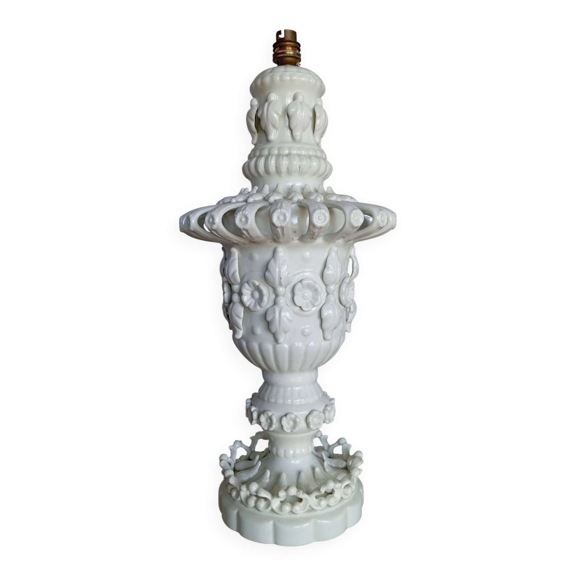 Ceramic lamp base from Manises