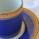3 royal blue and gold cups and saucers - Royal Limoges porcelain