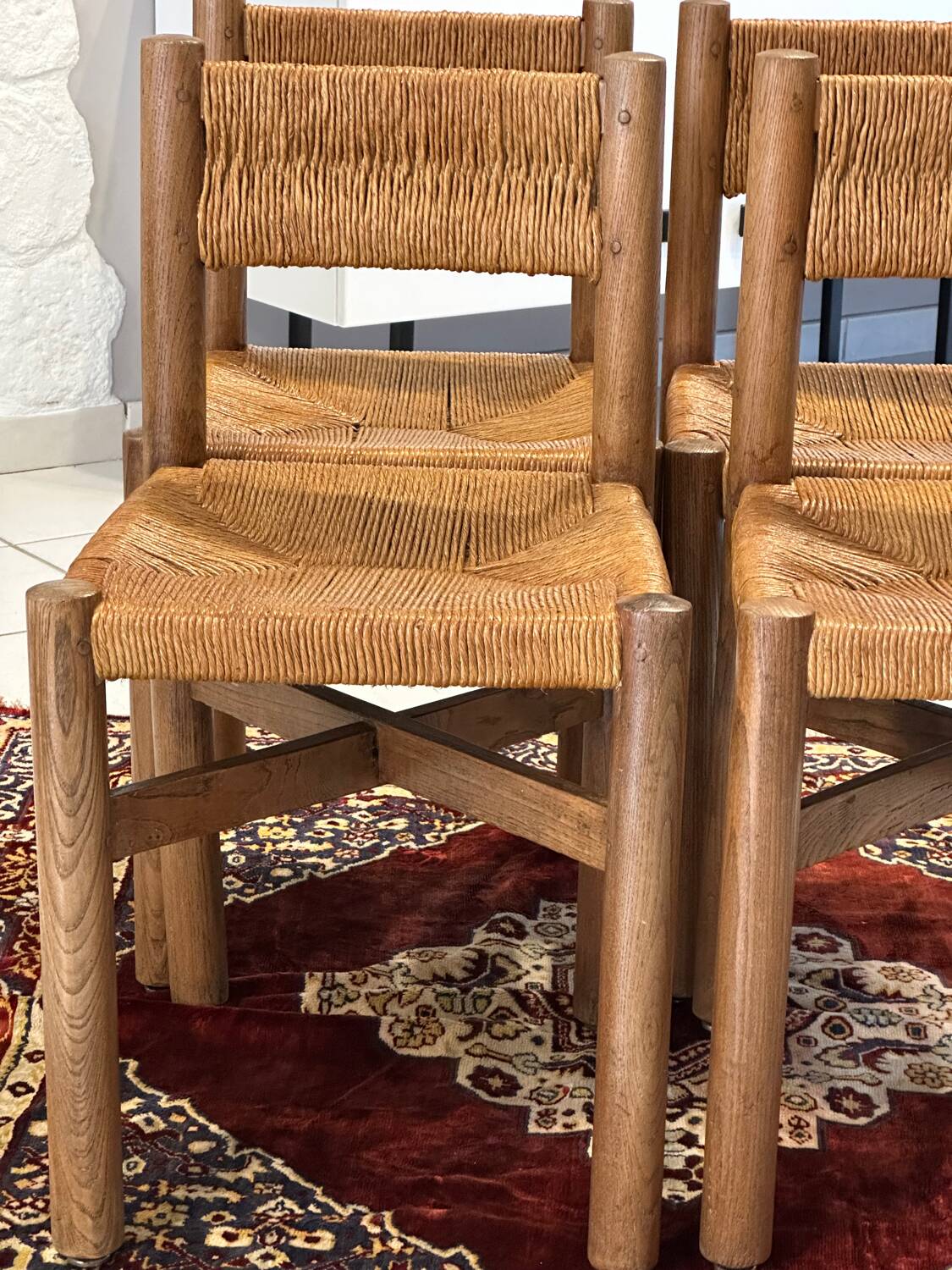 Set of 4 Méribel chairs by Charlotte Perriand 1950