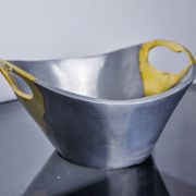 Brutalist centerpiece by Leopold, Brass and aluminum, Spain, 1970