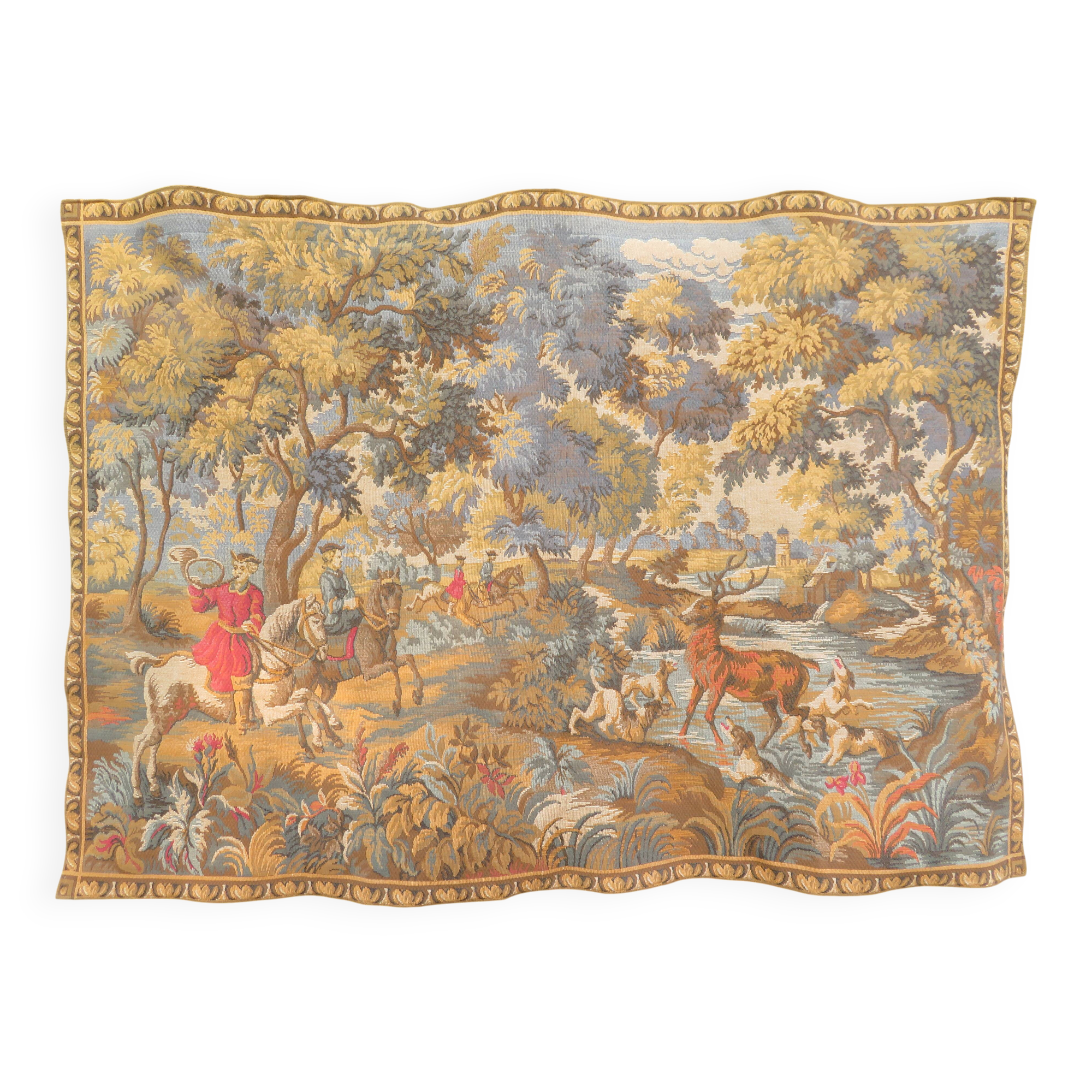 Tapisserie murale scène de chasse à courre