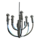 Chrome chandelier with 12 lights in the style of Gaetano Sciolari – 1970s