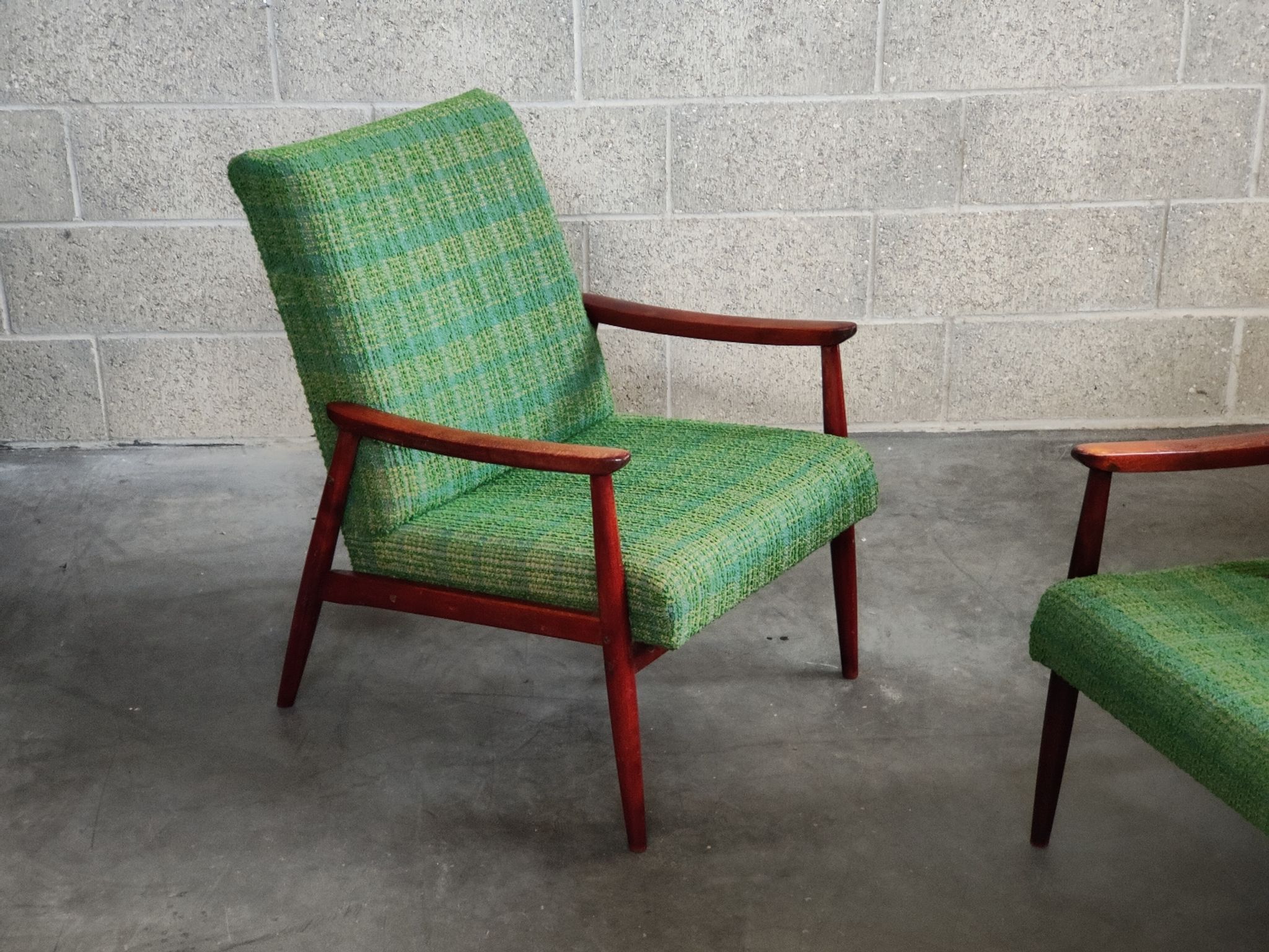 Pair of green armchairs by Jiri Jiroutek for Interier Praha 1960