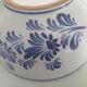 Large white salad bowl with blue flowers