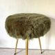 Pelfran khaki moumoute stool, 1960s