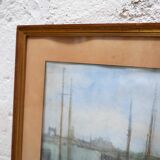 Old watercolor painting on paper signed F. Reys