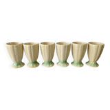 6 mazagrans in barbotine, melon, 70s