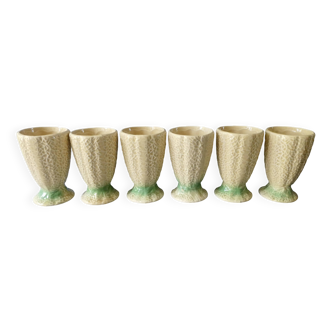 6 mazagrans in barbotine, melon, 70s