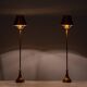 pair Beautiful Gold Leaf Table lamps Elegant Design 1970s France