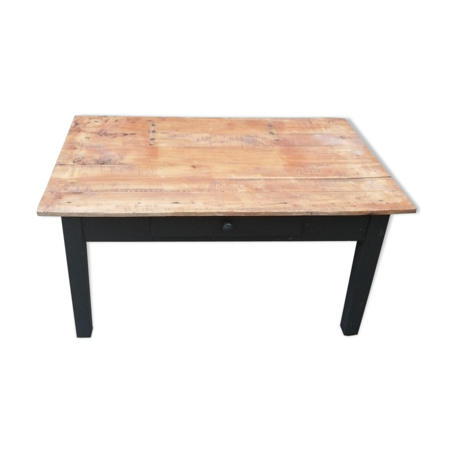 Wooden coffee table with a drawer