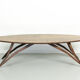 Mid century style curved american nut coffee table
