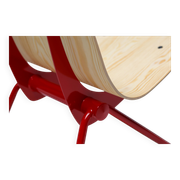 Jean Prouvé "Antoni" chair - Limited edition, red frame / plywood seat