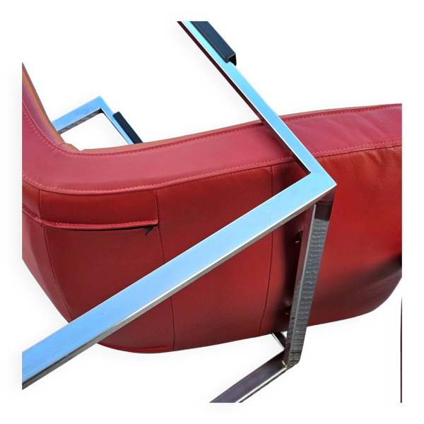 2 x fauteuils Oscar / Martin Haksteen / Harvink / cuir rouge / très bon état / années 1980