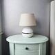 Vintage ceramic table lamp with 1980 fabric lampshade