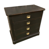 Old black patinated chest of drwers