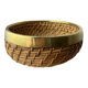 Circular rattan and brass basket, Italy, 1970s