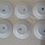 6 Flat plates MARIE lOUISE 353112 PLATES mill wolves faience blue