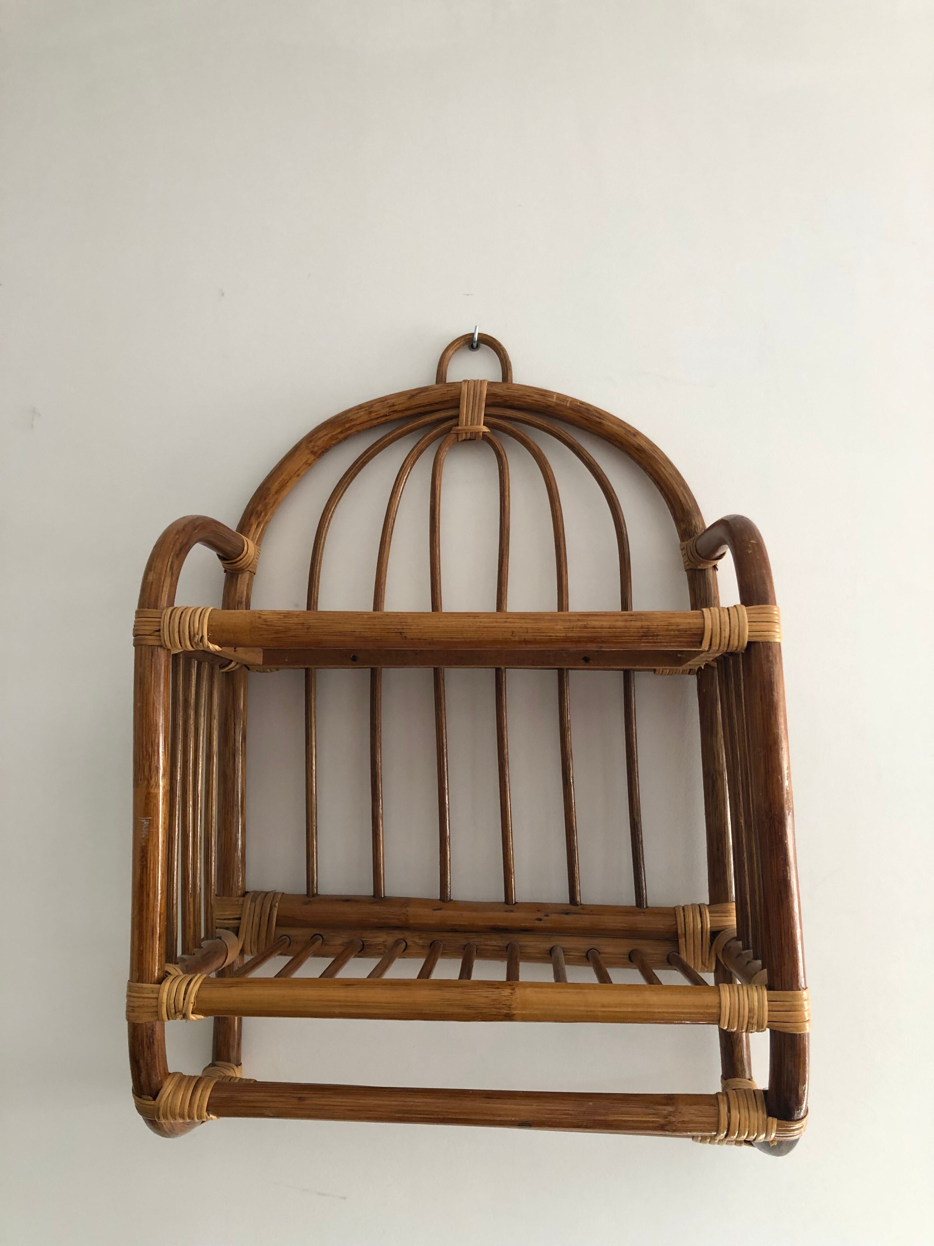 Vintage rattan shelf