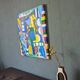 Peinture abstraite contemporaine « Blue Tiger » 2023 Acrylique non encadré sur toile