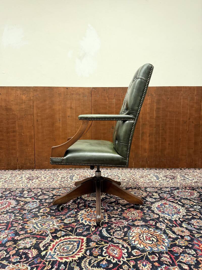 English Chesterfield Green Office Chair
