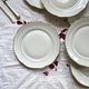 6 old Sologne Lamotte porcelain flat plates with gilding