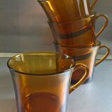 Set of four amber Duralex cups