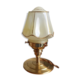 Green and gold globe table lamp