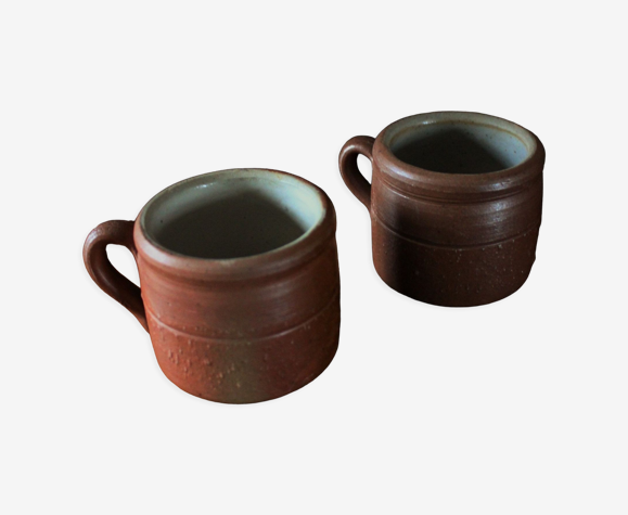 Lot deux tasses en grès vintage