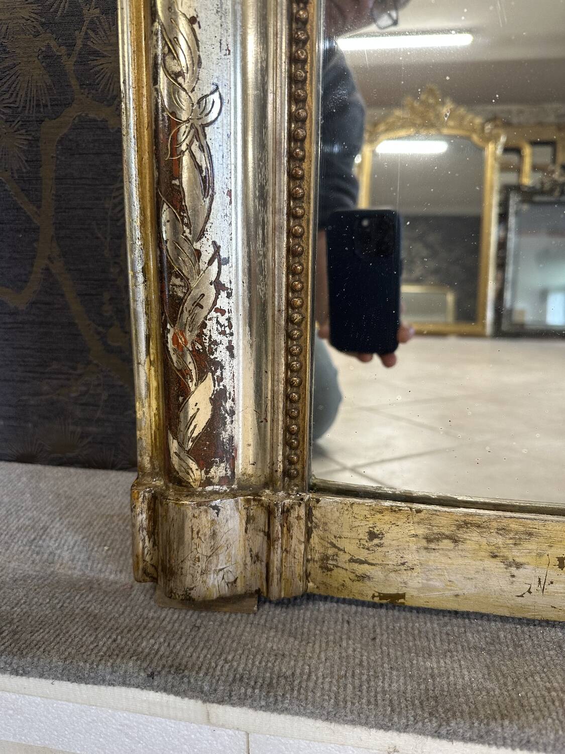 Louis Philippe silver mirror 133 x 98