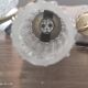 Set of 2 vintage 2-spoke wall lamps in gilded metal and diamond textured tulip glass
