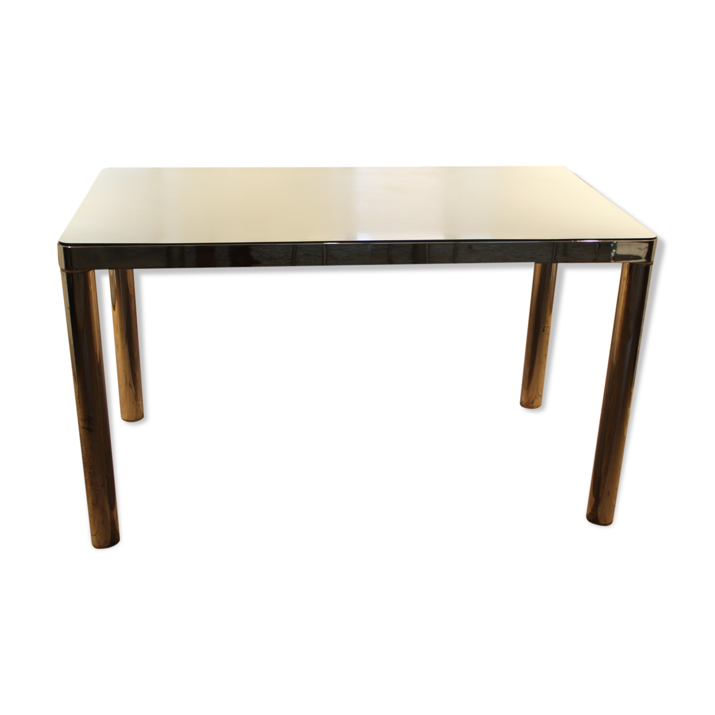 Table from the 70's formica in white and stainless steel