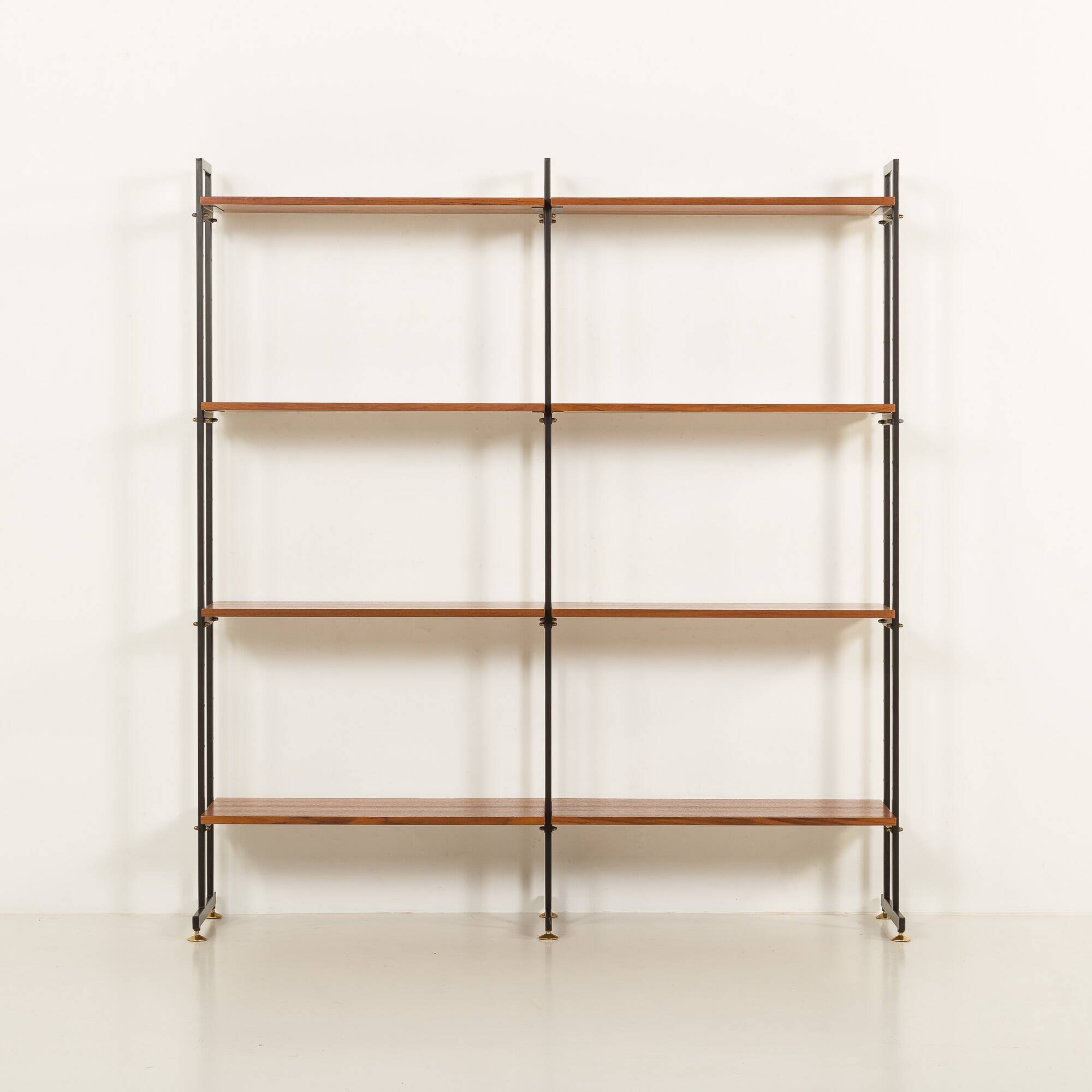 Italian free standing shelving unit or room divider in teak, 1970s