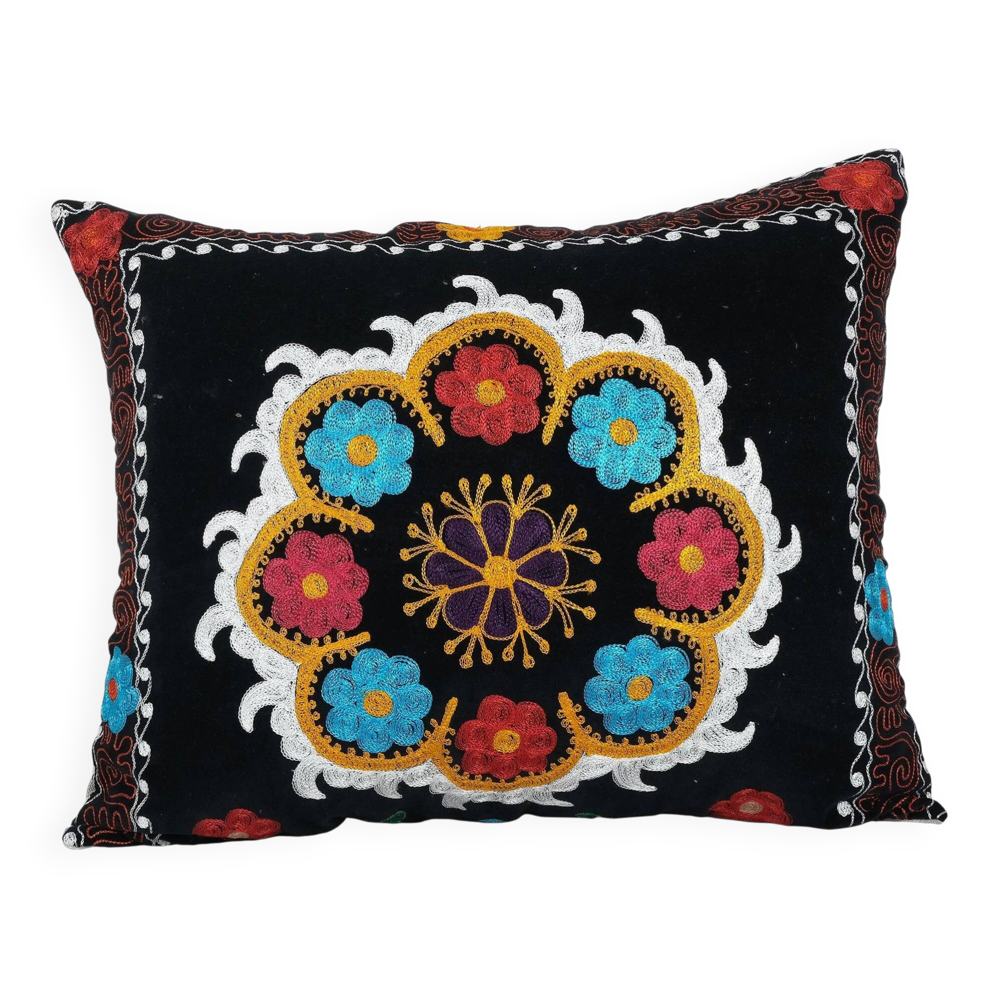 Vintage embroidered cushion cover 66x51 cm