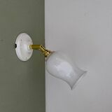 Vintage tulip wall lamp in white opaline