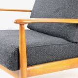 Fauteuil boucle noir design danois sur les oreillers, années 1970