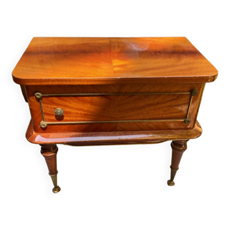 Table de nuit bois vernis vintage