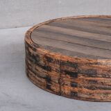 Table basse en bois brutaliste primitive Français milieu du siècle