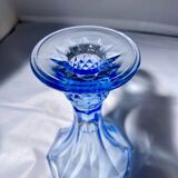 Pair of Jamestown blue Virginia candlesticks or vases by Fostori