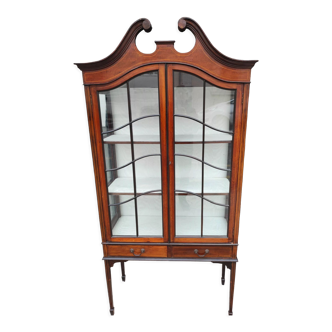 English art nouveau showcase. mahogany