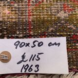 Small Vintage Turkish Rug 90x50 cm, Short Runner, Tribal, Shabby Chic