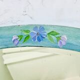 Miroir XIX ème cadre peint oval verre biseauté