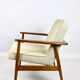 Beige boucle GFM63 lounge chair by J. Kedziorek, 1970s