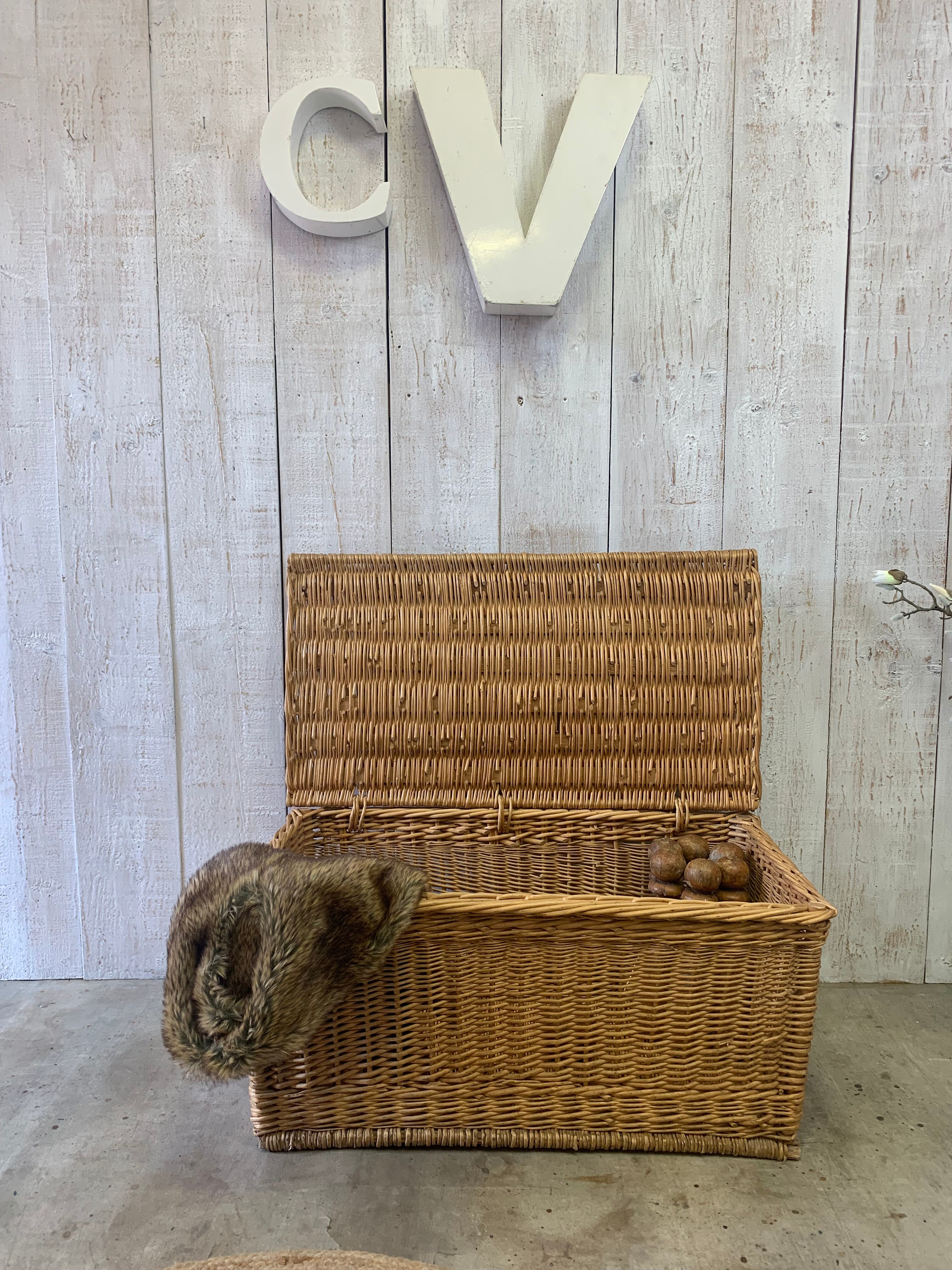 Vintage wicker trunk