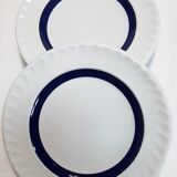Lot de 5 assiettes à dessert 19,6cm bleues et blanches