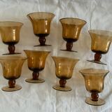 Coupelles en verre ambre