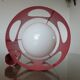 Suspension in red lacquered metal and white opaline ball 60s 70s